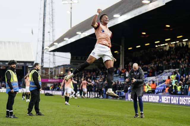 Kusini Yengi's winner at Peterborough gave Pompey a huge boost in their League One title push in March 2024. Picture: Jason Brown/ProSportsImages