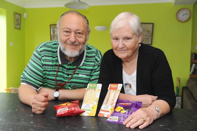 Retired couple Bernard (74) and Pauline (73) from Cosham, will be giving away sandwiches all week from Monday, September 28 to Friday, October 2 to people who are struggling to feed their families due to Covid-19.Picture: Sarah Standing (240920-4521)