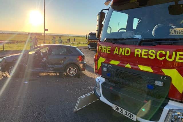 Stokes Bay Road crash. Pic Gosport Fire Station