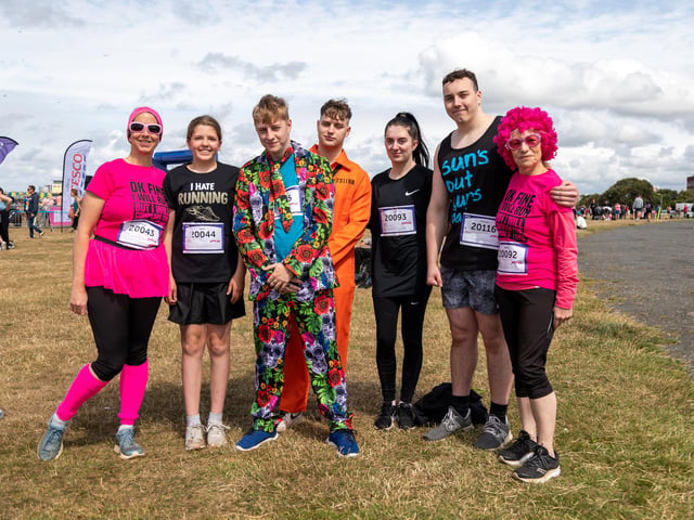 Family and friends of Sarah Russell who passed away in September 2020 aged 56, taking part in the Pretty Muddy event