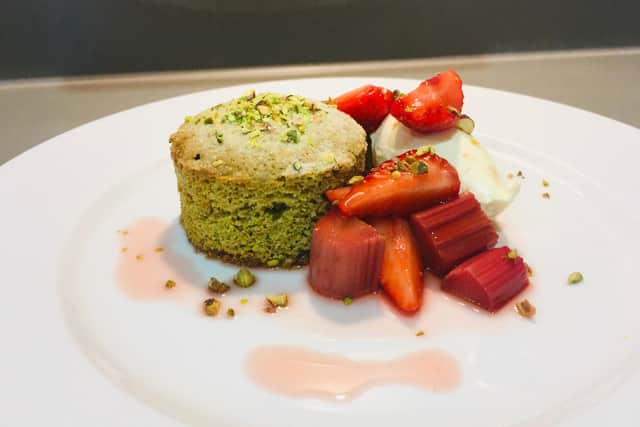 Pistachio and olive oil cakes, by Lawrence Murphy
