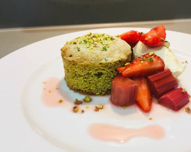 Pistachio and olive oil cakes, by Lawrence Murphy