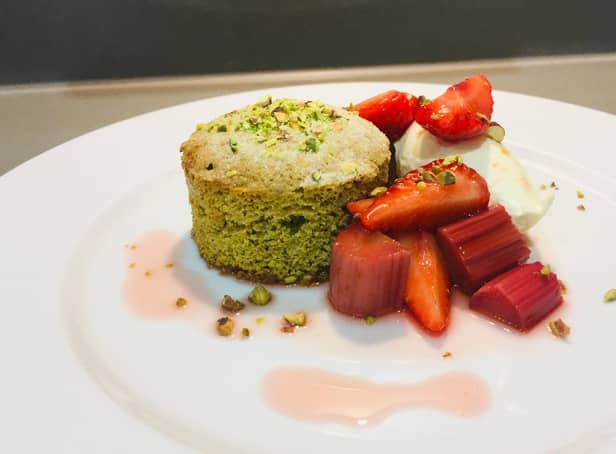 Pistachio and olive oil cakes, by Lawrence Murphy