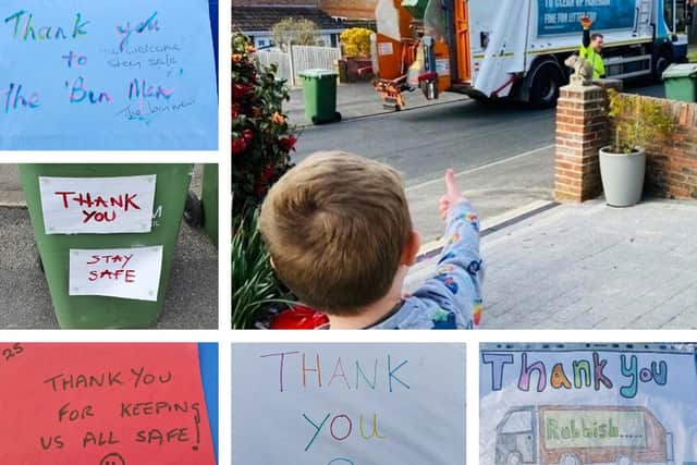 Families across Fareham have been giving waste collection staff a much needed thank you during the national lockdown.