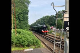 The Flying Scotsman at Swanwick station, where it stopped to be watered