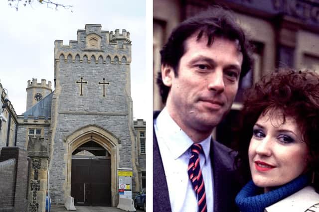 Kingston Prison in Milton Road, Portsmouth, and Leslie Grantham and Anita Dobson - Dirty Den and Angie Watts in EastEnders