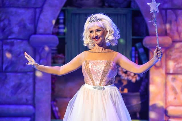 Debbie McGee as the Fairy Godmother. Picture by Stuart Martin/Mayflower Theatre