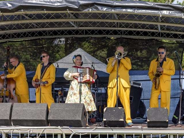 Jive Aces performing at the Bandstand. Picture: Mike Cooter (210724)
