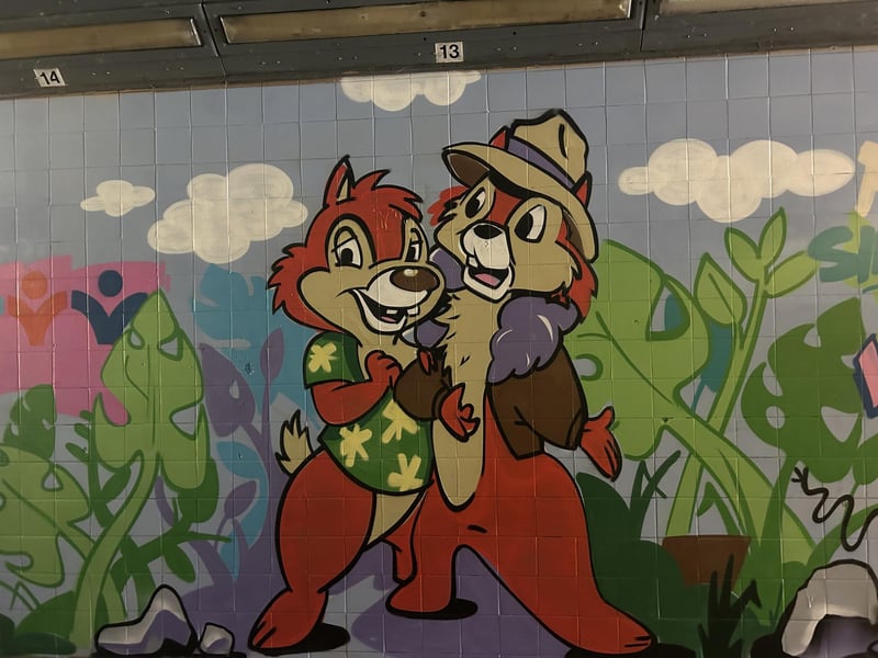 Chris Reeves (Berk) and Mark Jones (Fark) from The Corner Collective in Southsea, have reinvigorated the Washington Road, Emsworth, underpass in a community project funded by Havant Borough Council. Picture by Hollie Busby
