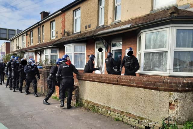Police have arrested a 40-year-old man following a raid on a property in Fareham.
