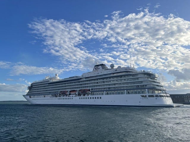 Viking Venus in Portsmouth on April 16 after sailing to Portsmouth International Port.