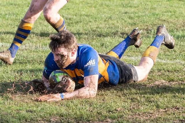 Gosport & Fareham's Shaun Taylor scored two tries in the win at New Milton Picture: Martin Burnett
