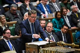 Alan Mak MP (front right) watches as Shadow Chancellor Mel Stride responds to the Spring Statement
