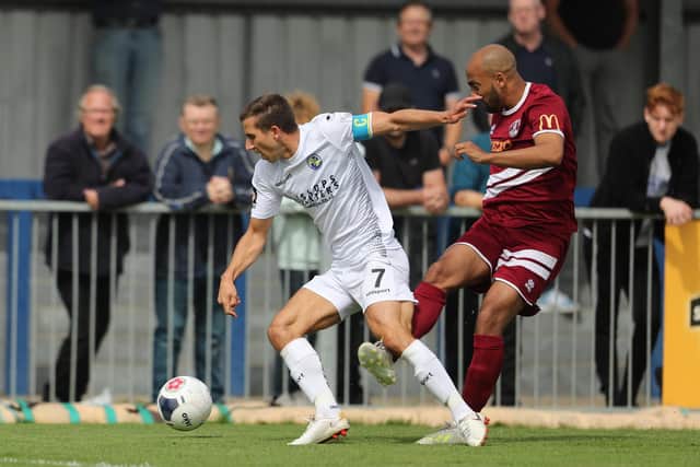 Wes Fogden, left, has joined Hawks' divisional rivals Dorking. Photo by Dave Haines/Portsmouth News