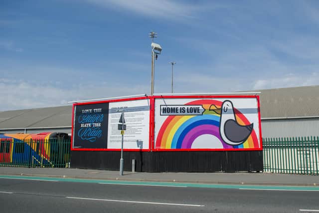There were the billboards in Goldsmith Avenue during Covid Art Ads first wave on April 27. Picture: Habibur Rahman