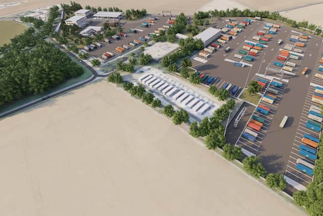 The staging post for lorries being built outside Portsmouth in an as-yet-undisclosed location