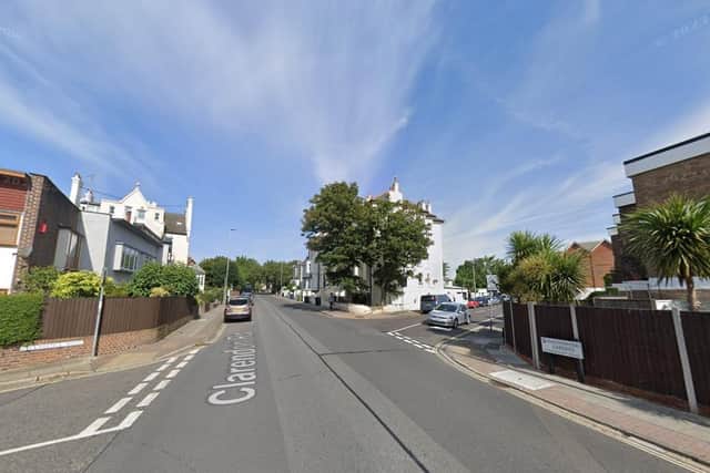 The collision took place on Clarendon Road, Southsea, at the junction with Richmond Road. Police said the collision involved two people on a white Honda moped and a BMW 1 Series./ppPicture: Google Street View.