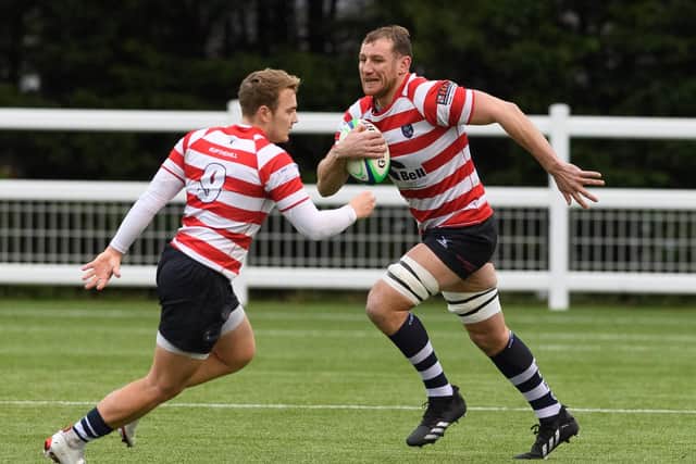 Havant's Gavin Hughan grabbed a try against Tunbridge. Picture: Keith Woodland (111221-63)