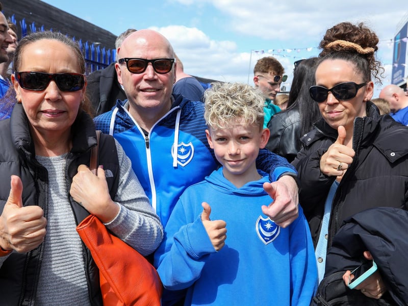 Pompey fans before the last home game of the season, Portsmouth v Wigan Athletic, at Fratton Park, PortsmouthPicture: Chris  Moorhouse (200424-039)