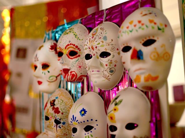 Painted skulls created by the pupils of Portsmouth High School