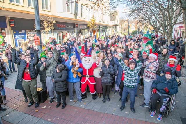 Group picture of all the young people and adults with SEND who participated in the flashdance in Palmerston Road, Southsea
Picture: Habibur Rahman