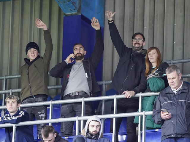 Taking their seats for Pompey's game at QPR.
