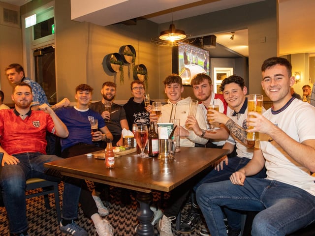 Pictured - Friends from Drayton enjoying the game. Photos by Alex Shute.