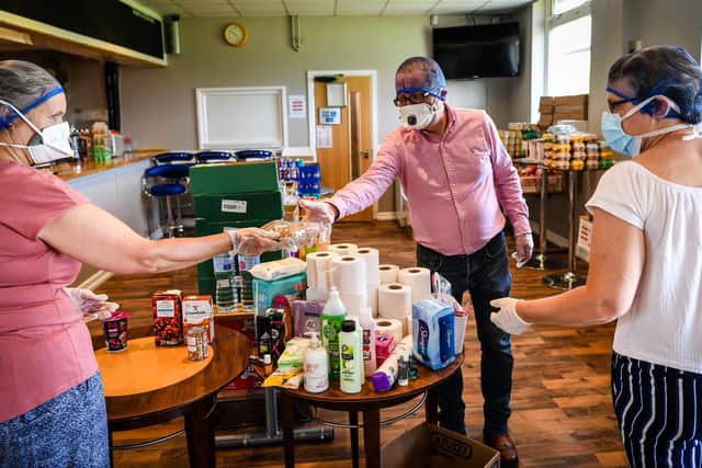 Volunteers for Gosport Borough FC's Feed a Family campaign