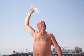 Dave Rogers cooling off in Southsea, Portsmouth.

Picture: Habibur Rahman