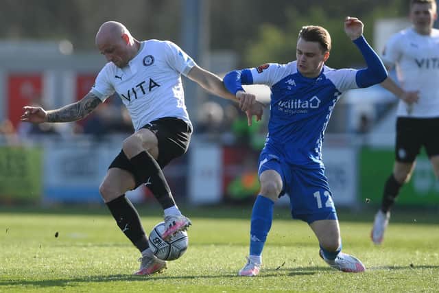 Former Pompey triallist Jake Hesketh (right) has spent the last two seasons with Eastleigh. Picture: Mike Hewitt/Getty Images