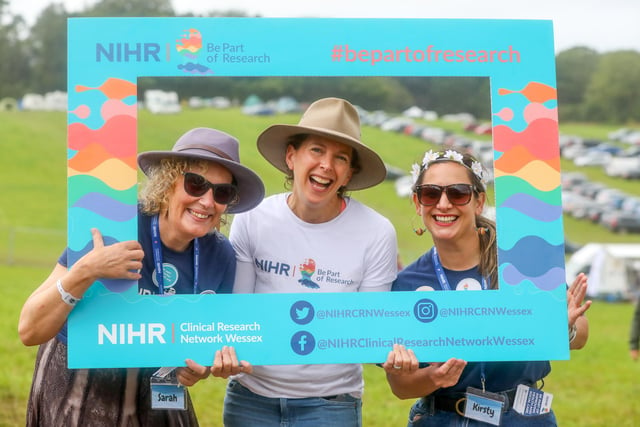 Pictured: From left, Sarah Viney, Chrissy Sturt and Kirsty Gladas, all from Clinical Research Network Wessex. 
Picture: Chris Moorhouse (jpns 050823-38)