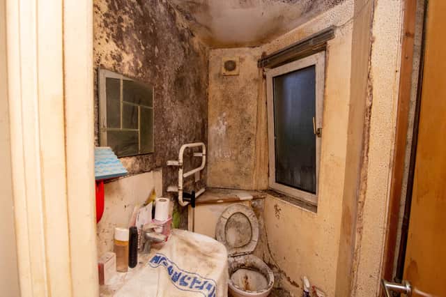 Portsmouth central apartment block, Windsor House in dire state on Wednesday 5 January 2022
Pictured: excessive mould in one of the apartment bathrooms.
Picture: Habibur Rahman