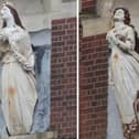 The HMS Martin figurehead at HMS Nelson Wardroom, left, and the HMS Seaflower figurehead. Both figureheads pictured before restoration. Picture: Portsmouth City Council