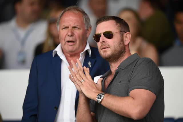 Peterborough chairman Darragh MacAnthony, rightm with director of football Barry Fry. Photo by Michael Regan/Getty Images.