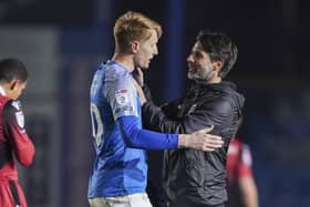 At Exeter, Joe Pigott starts for Pompey in League One for the first time in more than two months.