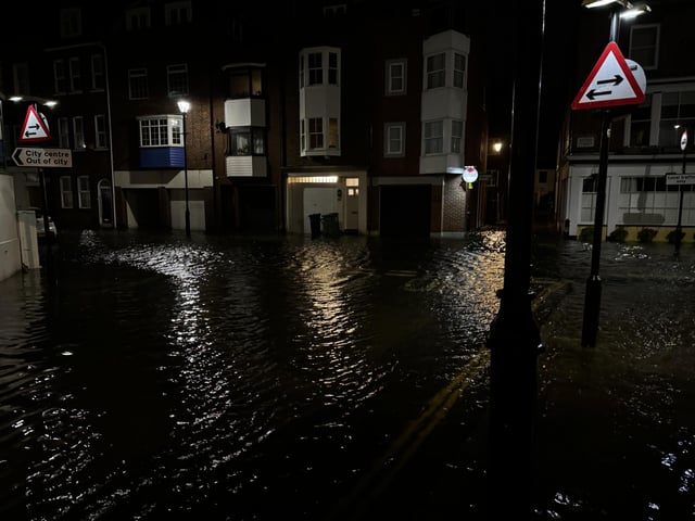 Flooded streets of Old Portsmouth last night as captured by Marcin Jedrysiak.