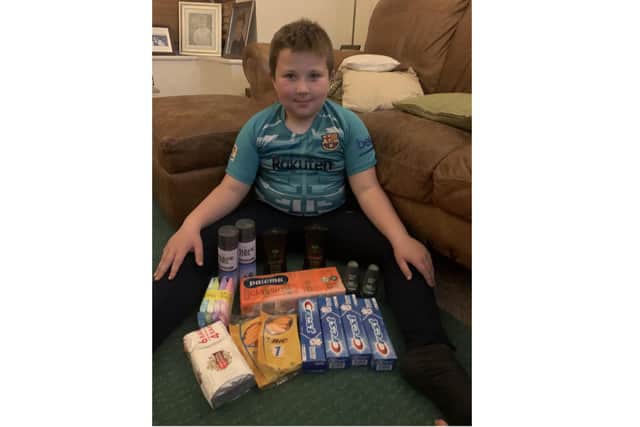 Albie Leahy, 8 from Waterlooville, has created shoeboxes for the homeless people of Portsmouth to enjoy this Christmas