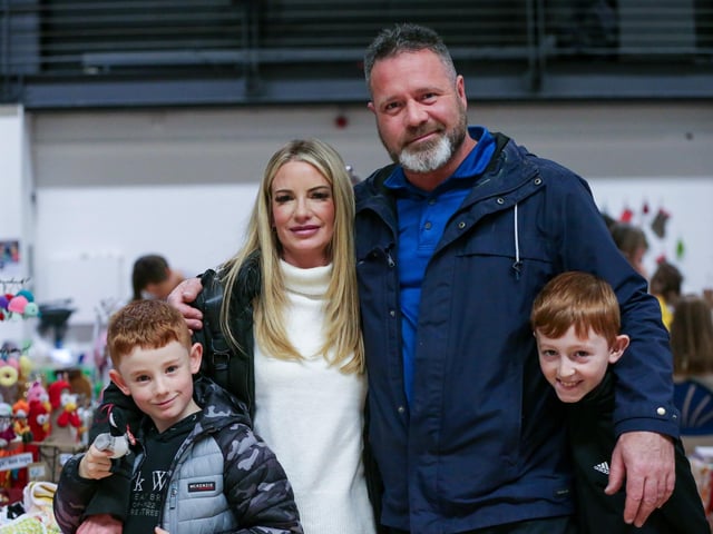Paula Down and James Minay with boys, James (left), 9, and Jacob (right), 11.   Picture: Chris  Moorhouse (161124-53)