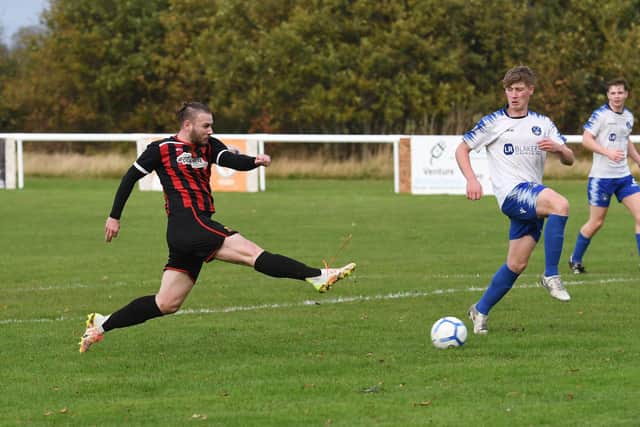 Alpay Ali took his tally to 10 goals in two games with four in Fleetlands' 7-0 Hampshire Trophy win against Hamble United.

Picture: Neil Marshall