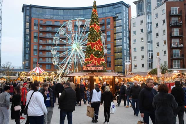 Pictured is: View of the Christmas Village at Gunwharf Quays. Picture: Keith Woodland (131121-7)