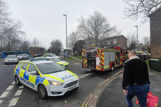 Emergency services closed a road in Hilsea this afternoon after reports that a flat had caught ablaze.