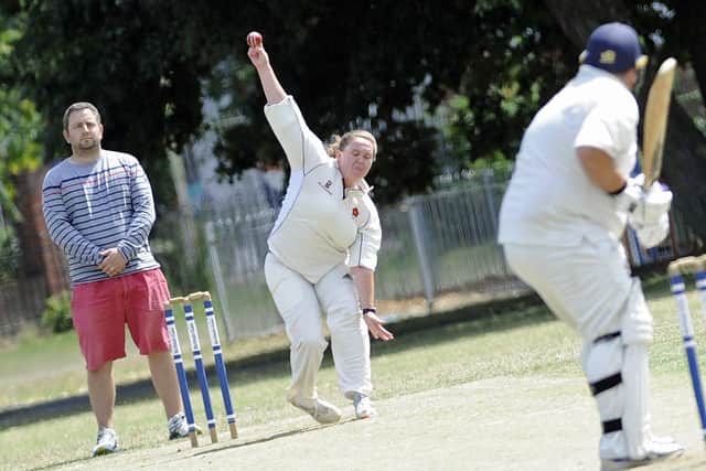 Danielle Ramsey bowling in an intra-club match at Havant Park last summer. Picture Ian Hargreaves