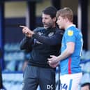 Andy Cannon, right, with Pompey boss Danny Cowley