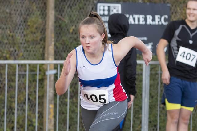 Paige Baxter sets off on her run during the Target Sprint Championships in Yate. Picture: Paul Smith.