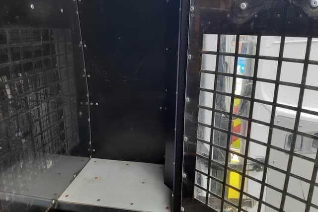 Fareham police posed a picture of one of their vans on Facebook, saying that an arrested person had complained about the size