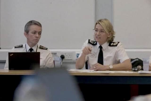 Olivia Pinkney and DCC Sara Glen, right, at Hampshire police.