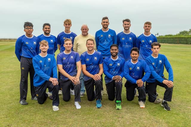 SPL second tier champions Portsmouth. Back (from left) Carlin Joy, Rakshith Rao, Charlie Collins, Ian Miller (scorer), Dan Wimble (captain), Ben Duggan, Freddie Gadd. Front row: Harry Gadd, Joe Kooner-Evans, Steve Warner, Sujeeth Daini, Mohammed Ashraful, Tom Lewis. Picture: Mike Cooter