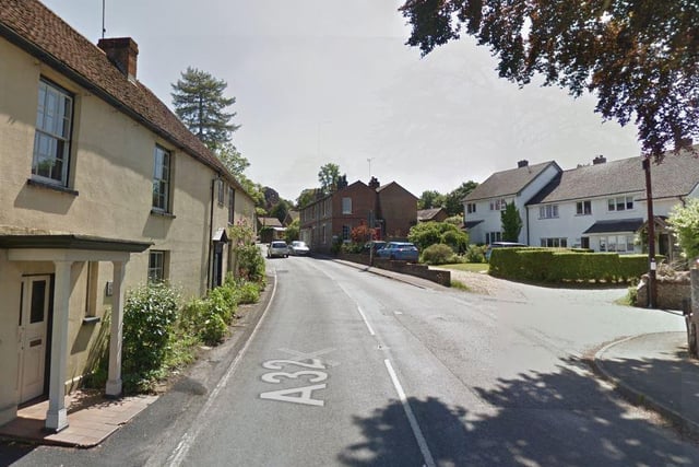This village in the Meon Valley appeared in the Domesday Book. It was featured under the name Drochenford.