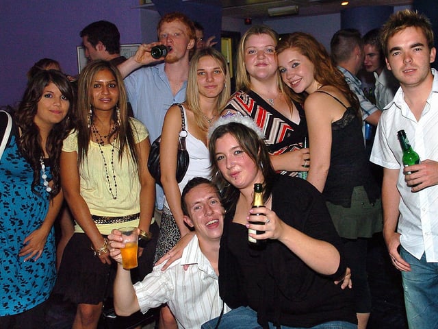 Revellers having a good time at Time & Envy nightclub in Southsea in the 00s. Picture: (063973-0105)