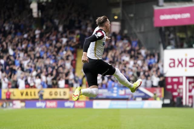 Ronan Curtis lets fly to earn Pompey the opener in Saturday's 2-2 draw at Charlton. Picture: Jason Brown/ProSportsImages